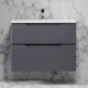 Тумба c раковиной RAVAL Wector 80, подвесная, антрацит
