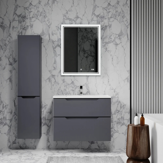 Тумба c раковиной RAVAL Wector 80, подвесная, антрацит