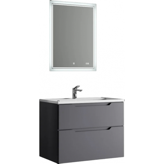 Тумба c раковиной RAVAL Wector 80, подвесная, антрацит