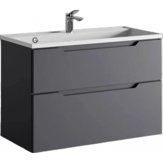 Тумба c раковиной RAVAL Wector 90, подвесная, антрацит