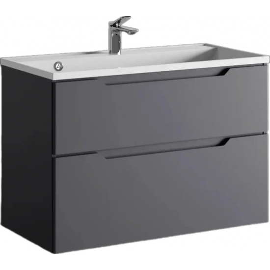 Тумба c раковиной RAVAL Wector 90, подвесная, антрацит