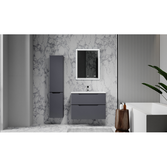 Тумба c раковиной RAVAL Wector 90, подвесная, антрацит