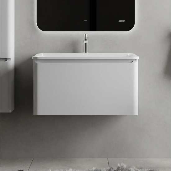Тумба c раковиной RAVAL Welto 80, подвесная, белая