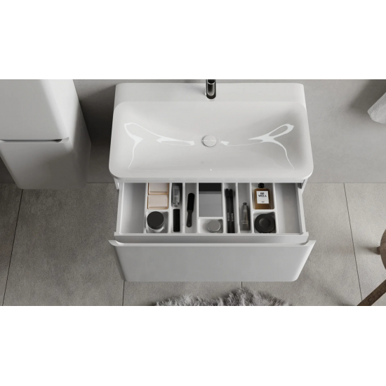 Тумба c раковиной RAVAL Welto 80, подвесная, белая