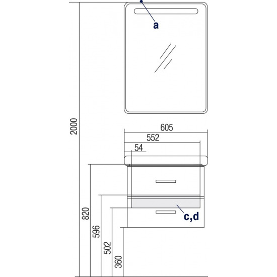 Тумба для комплекта АКВАТОН Америна 60 белая
