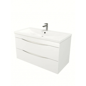 Тумба для комплекта AURA Андрея 100-2 пд подвесная, белая