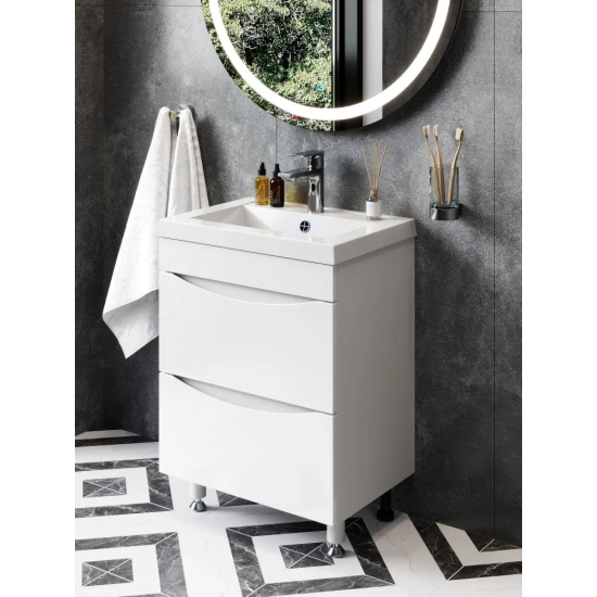 Тумба для комплекта AURA Андрея 50-2 напольная, белая 