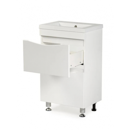 Тумба для комплекта AURA Андрея 50-2 напольная, белая 