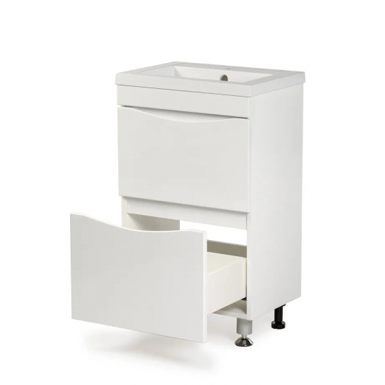 Тумба для комплекта AURA Андрея 50-2 напольная, белая 