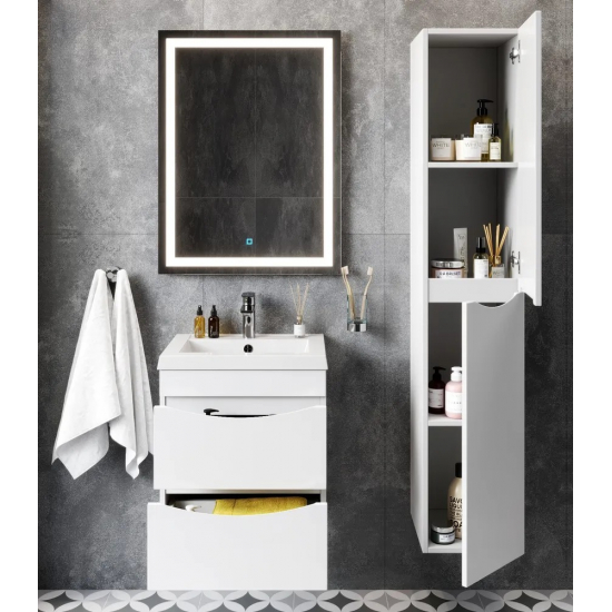 Тумба для комплекта AURA Андрея 50-2 пд подвесная, белая