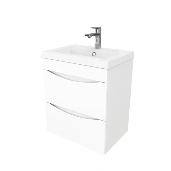 Тумба для комплекта AURA Андрея 50-2 пд подвесная, белая