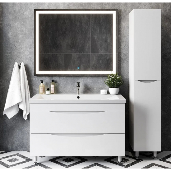 Тумба для комплекта AURA Андрея 75-2 напольная, белая