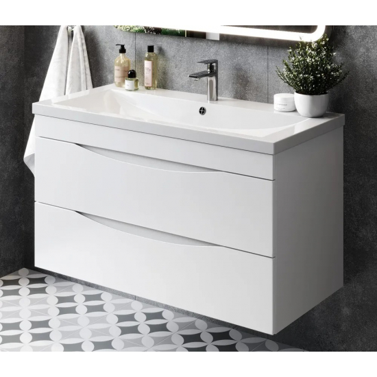 Тумба для комплекта AURA Андрея 80-2 пд подвесная, белая