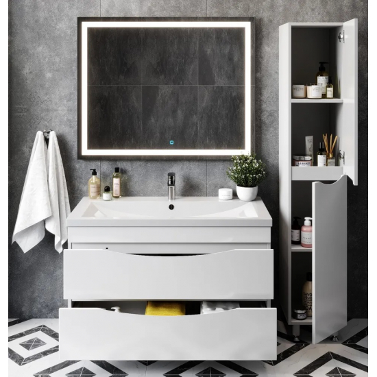 Тумба для комплекта AURA Андрея 90-2 напольная, белая