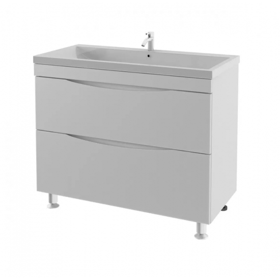 Тумба для комплекта AURA Андрея 90-2 напольная, белая