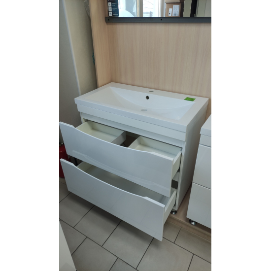 Тумба для комплекта AURA Андрея 90-2 напольная, белая