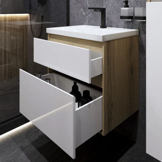 Тумба для комплекта AURA Аврора 60-2 пд подвесная, белая