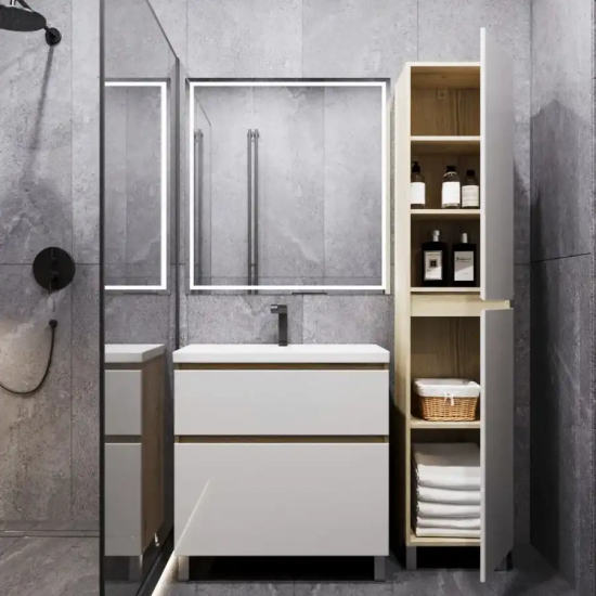 Тумба для комплекта AURA Аврора 70-2 напольная, белая