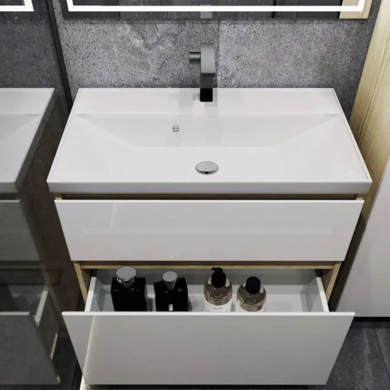 Тумба для комплекта AURA Аврора 70-2 напольная, белая