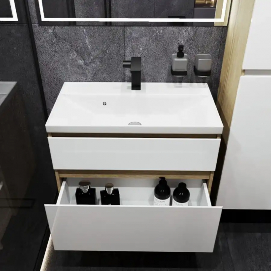 Тумба для комплекта AURA Аврора 70-2 пд подвесная, белая