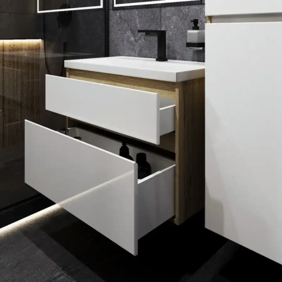 Тумба для комплекта AURA Аврора 70-2 пд подвесная, белая