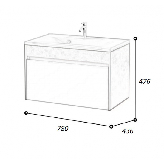 Тумба для комплекта AURA Элен 80-1 пд подвесная