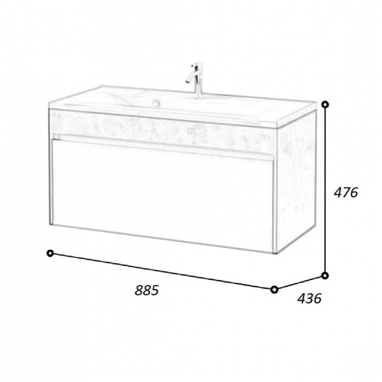 Тумба для комплекта AURA Элен 90-1 пд повесная