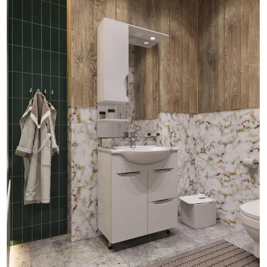 Тумба для комплекта AURA Люкс 70-2 напольная, белая