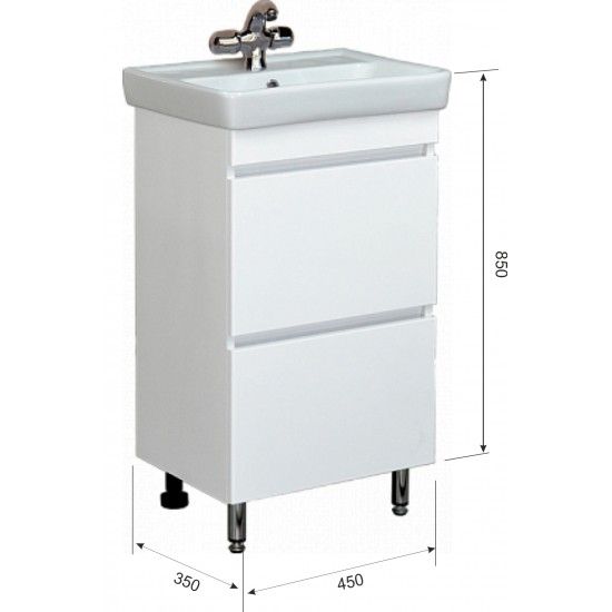 Тумба для комплекта AURA Мини 50-2 белая 