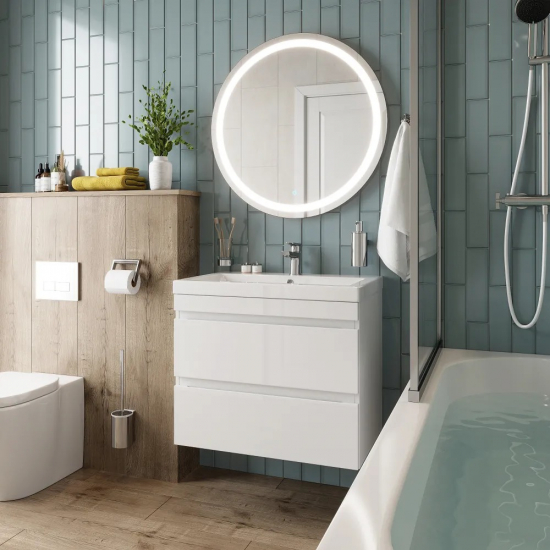 Тумба для комплекта AURA Сантельмо 80-2 пд подвесная, белая