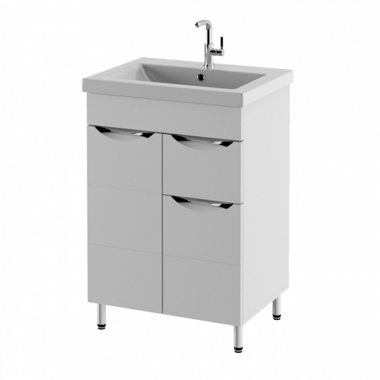 Тумба для комплекта AURA Техно 60-1 напольная, белая