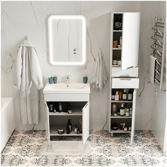 Тумба для комплекта AURA Техно 60 напольная, белая