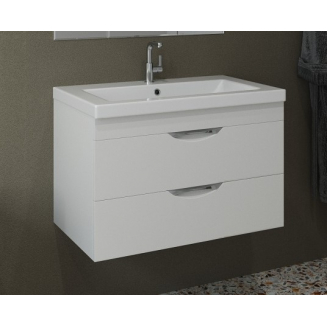 Тумба для комплекта AURA Техно 80-2 пд подвесная, белая