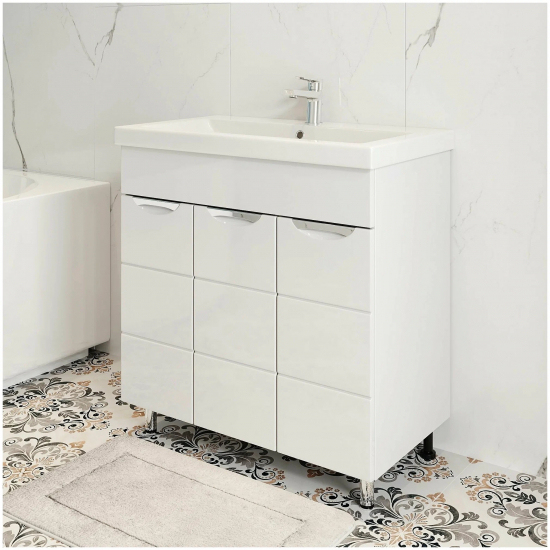 Тумба для комплекта AURA Техно 80 напольная, белая