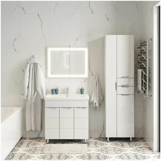 Тумба для комплекта AURA Техно 80 напольная, белая