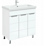 Тумба для комплекта AURA Техно 80 напольная, белая