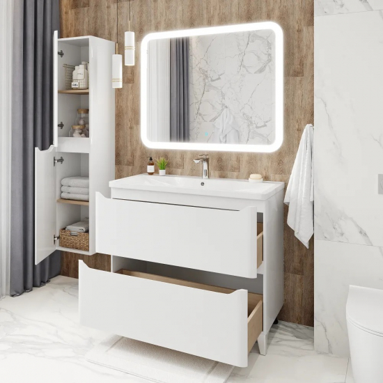 Тумба для комплекта AURA Токио 100-2 напольная, белая