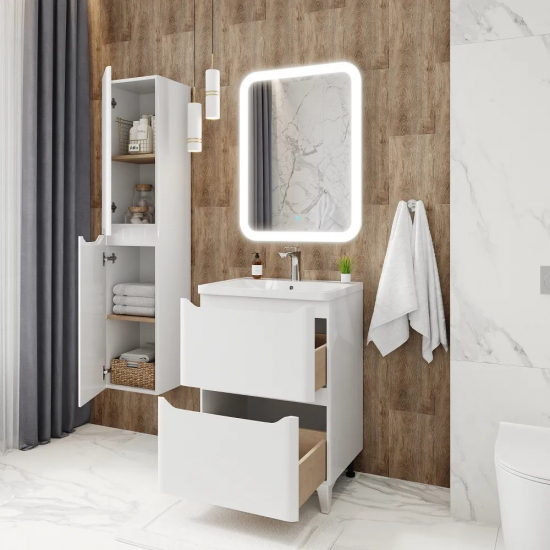 Тумба для комплекта AURA Токио 60-2 напольная, белая