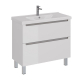 Тумба для комплекта LEMARK Buno 100, 2 ящика, белая, под раковину Гармония 100