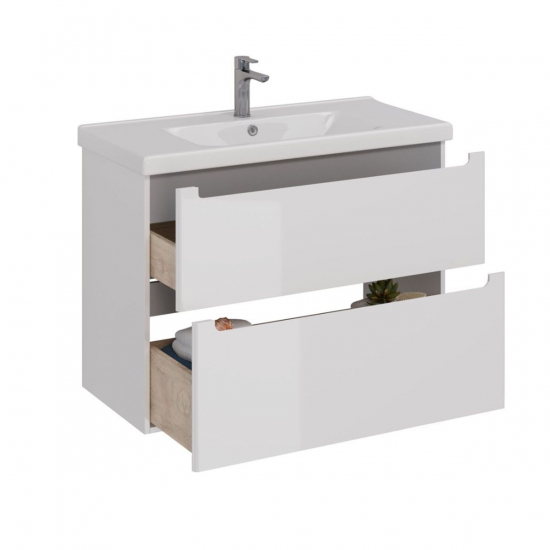 Тумба для комплекта LEMARK Buno 100, 2 ящика, белая, под раковину Гармония 100