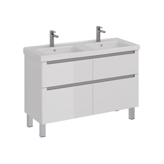 Тумба для комплекта LEMARK Buno 125, 4 ящика, белая, под раковину Гармония 125