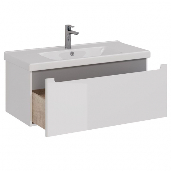 Тумба для комплекта LEMARK Buno mini 100 подвесная, 1 ящик, белая, под раковину Гармония 100