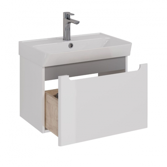 Тумба для комплекта LEMARK Buno mini 60 подвесная, 1 ящик, белая, под раковину Neon 60