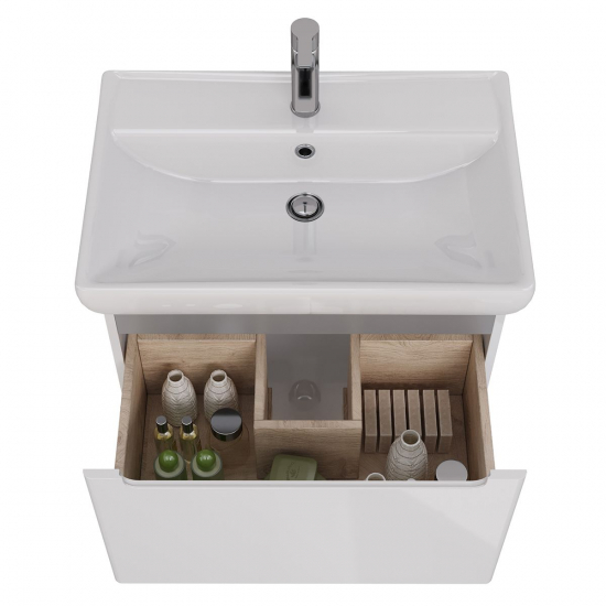 Тумба для комплекта LEMARK Buno mini 70 подвесная, 1 ящик, белая, под раковину Q70