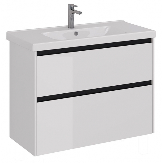 Тумба для комплекта LEMARK Combi 100, 2 ящика, белая, под раковину Гармония 100