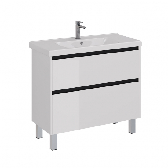 Тумба для комплекта LEMARK Combi 100, 2 ящика, белая, под раковину Гармония 100