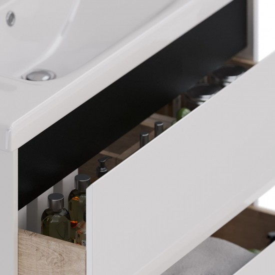Тумба для комплекта LEMARK Combi 100, 2 ящика, белая, под раковину Гармония 100