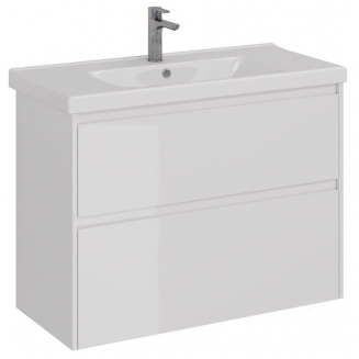 Тумба для комплекта LEMARK Combi 100, 2 ящика, белый глянец, под раковину Гармония 100