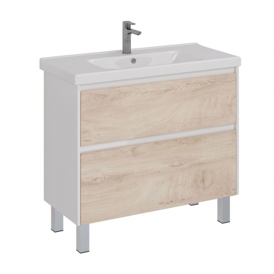 Тумба для комплекта LEMARK Combi 100, 2 ящика, дуб кантри, под раковину Гармония 100