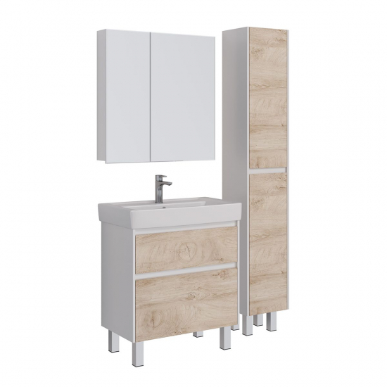 Тумба для комплекта LEMARK Combi 100, 2 ящика, дуб кантри, под раковину Гармония 100